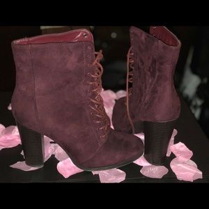 Burgundy suede shoes